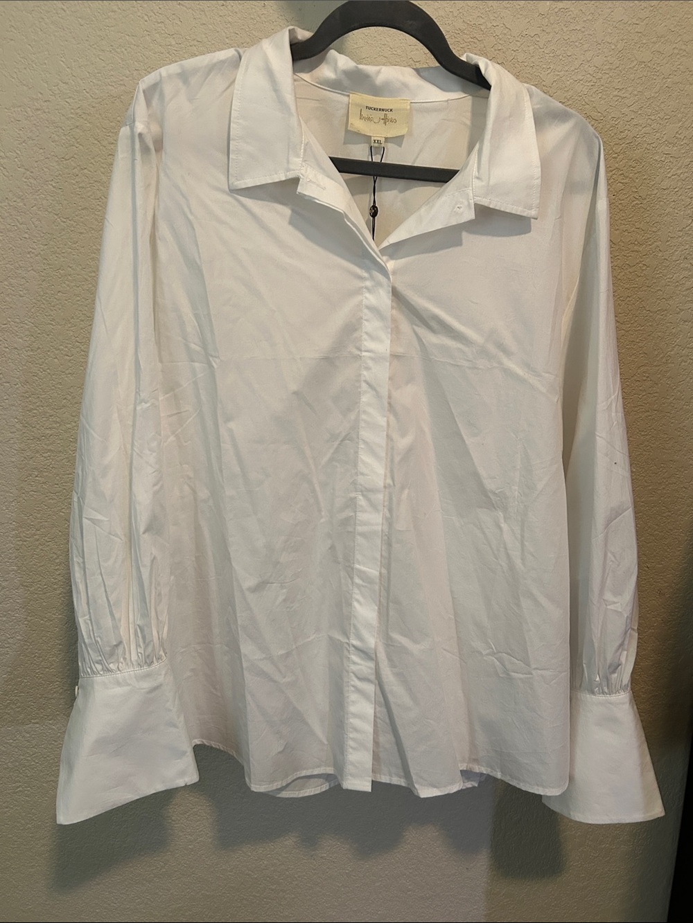 Tuckernuck White Button-Down Shirt with Flared Cuffs